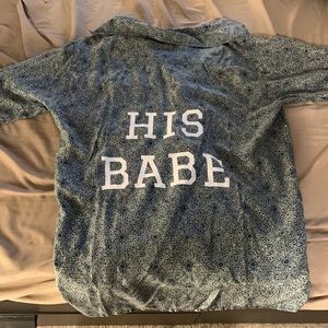 Hubs and Hers His Babe Vintage Silk Button Down S